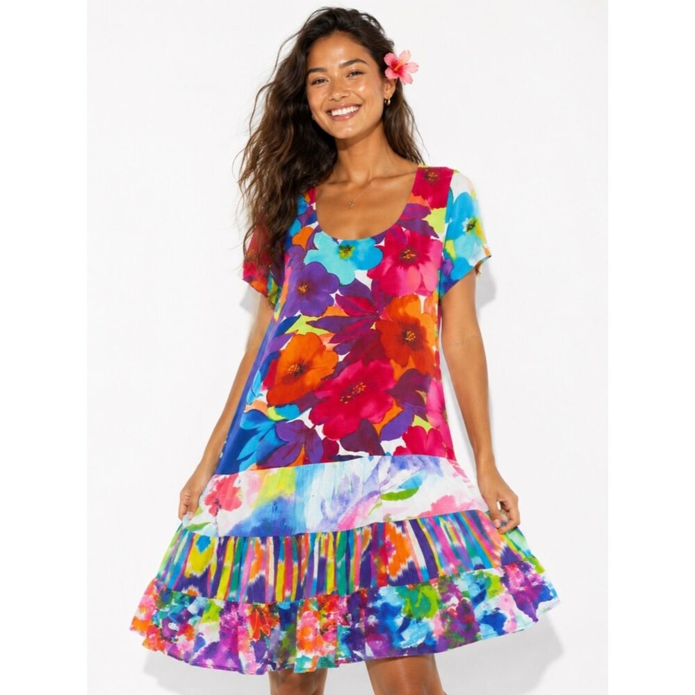 Jams World Womens Dreamland Hawaii Dress Small 50th Anniversary Resortwear